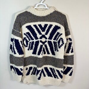 Handmade Ecuador Wool Sweater Mens XL UnisexChunky Knit Nordic Design Rustic